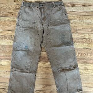 Carhartt men’s firm duck double front Brown Work Pants